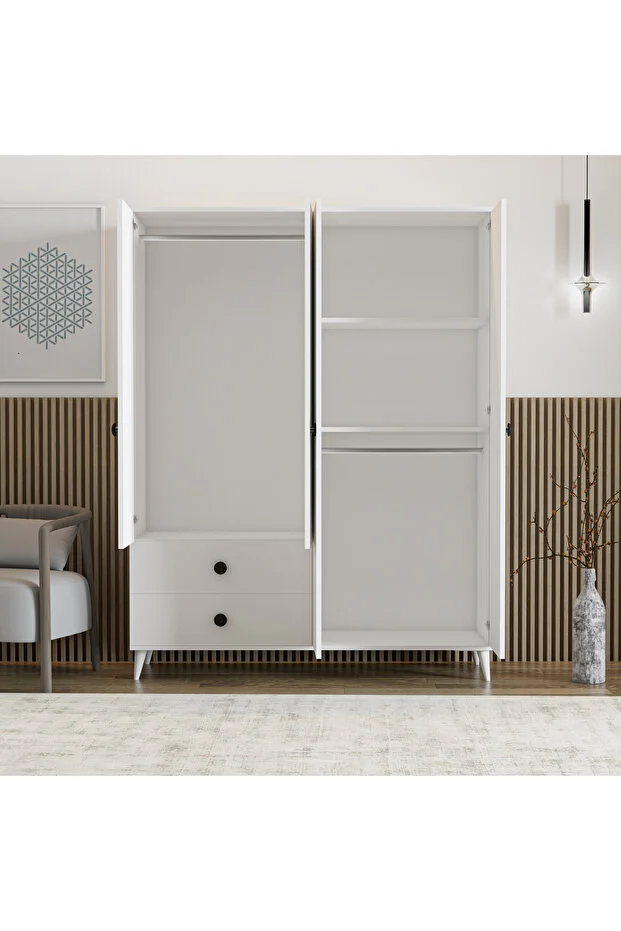 PureOpal Gardırop – 4 Kapak + 2 Çekmece